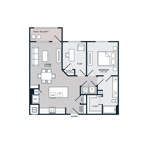 A5 Floor Plan at The Bridge at McKinney, Texas, 75069